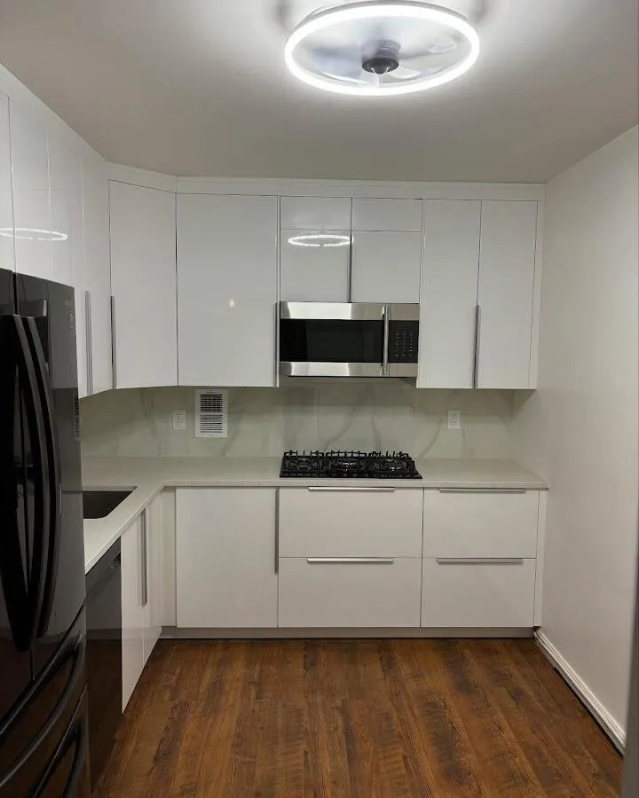 Renovated kitchen with quartz countertops in Lindenhurst
